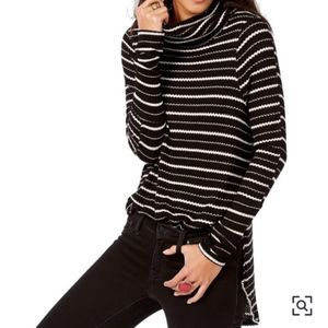 We The Free Striped thermal cowl neck turtleneck S